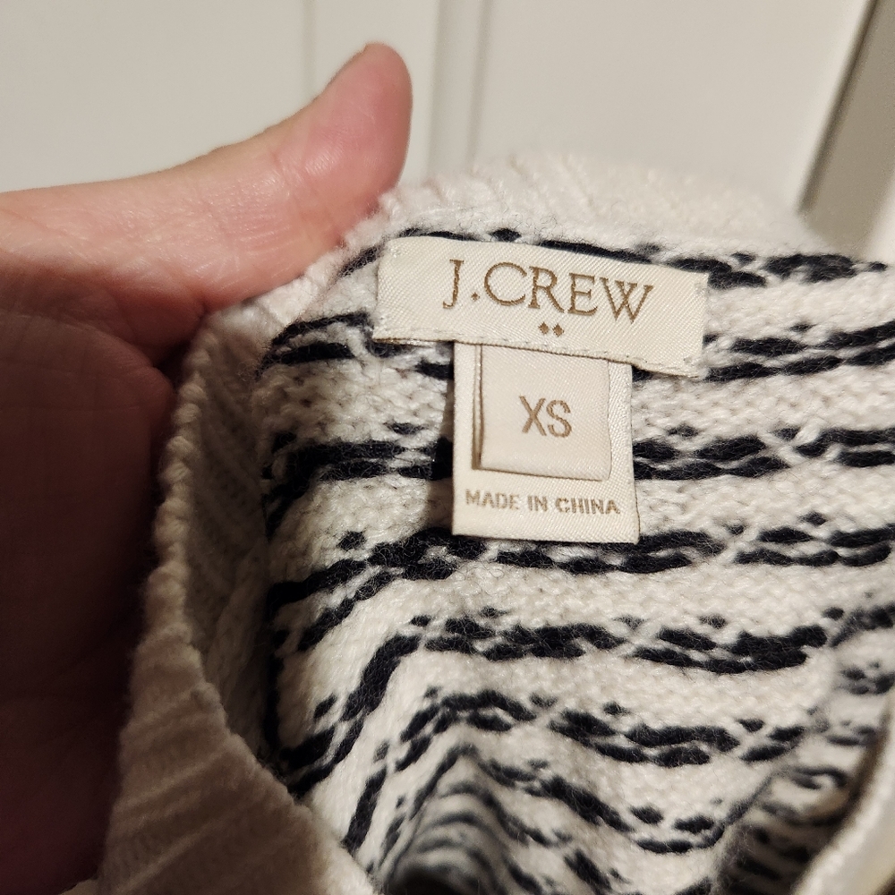 J. Crew Merino Wool Blend Printed Crew Neck Sweater Pull Over Preppy Winter - Picture 6 of 6